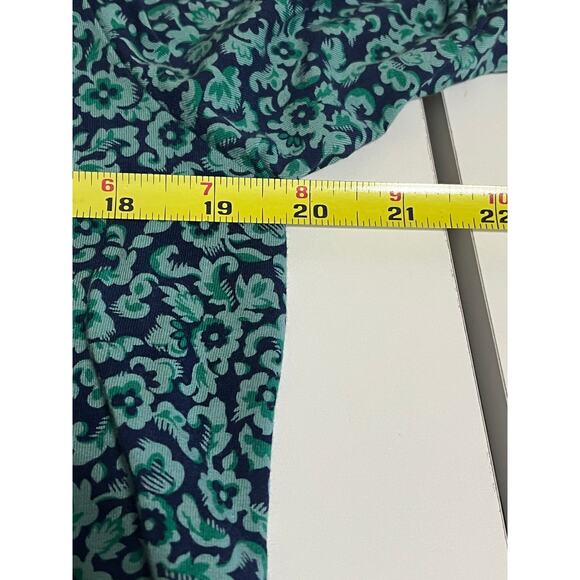 Lands End Green and Blue Long Sleeve Mock Neck Top- Womens Size Large-EUC - Picture 4 of 7